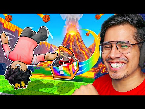 VOLCANO ADMIN ABUSE IN KICK A LUCKY BLOCK ROBLOX 😱 thumbnail