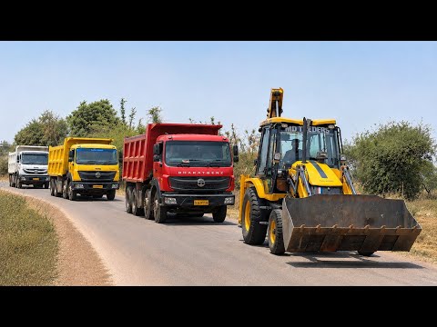 JCB 3dx | Kirloskar JCB 3dx | Tata Dumper | Tata Truck Going To Making Paddy Farm thumbnail