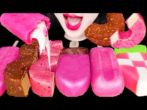 ASMR PINK MARSHMALLOW ICE CREAM 핑크 마쉬멜로우 아이스크림 먹방 MUKBANG, EATING thumbnail