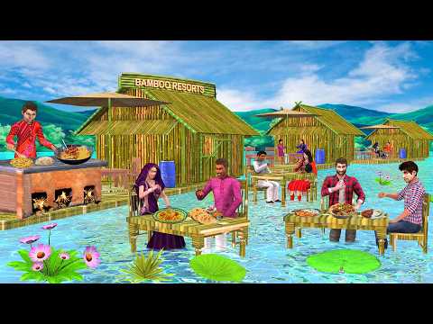 Riverside Bamboo Dhaba Bamboo Cottage Eating Street Food Hindi Kahani Moral Stories New Comedy Video thumbnail