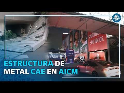Cae estructura de metal en Terminal 1 del AICM thumbnail