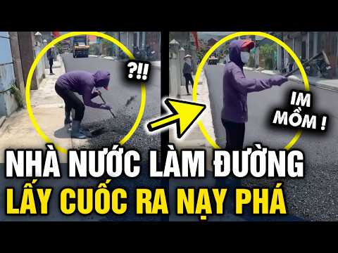 Nhà nước ĐANG LÀM ĐƯỜNG nhựa đẹp đẽ thì bà cô lại CÀO LÊN PHÁ, ai nói cũng KO NGHE | Tin 3 Phút thumbnail