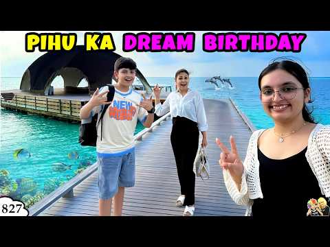 PIHU KA DREAM BIRTHDAY | Ep 827 | Day 1 Maldives Travel Vlog | Aayu and Pihu Show thumbnail