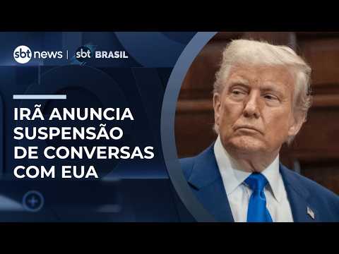 Irã anuncia suspensão de diálogo com EUA; Trump diz que negociações continuam | #SBTBrasil thumbnail