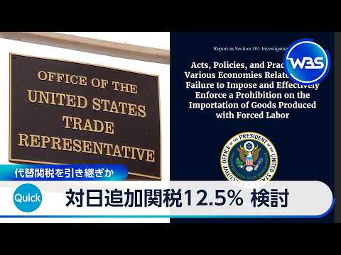 米、対日追加関税12.5%検討 強制労働疑い製品巡り 代替関税を引き継ぎか【WBS】 thumbnail