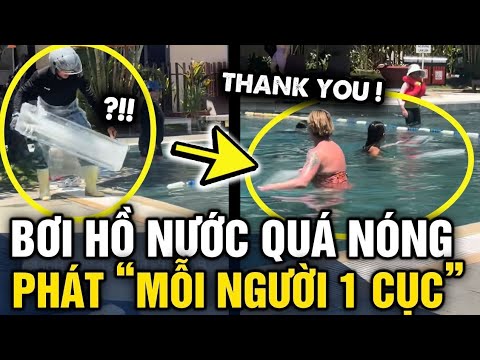Nước hồ bơi QUÁ NÓNG, khách sạn nhanh trí THẢ ĐÁ LẠNH xuống phát cho MỖI NGƯỜI 1 CỤC | Tin 3 Phút thumbnail