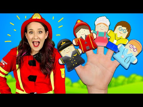Finger Family - Jobs and Occupations 👩‍⚕️👩‍🚒👨‍🏫 Kids Nursery Rhymes thumbnail