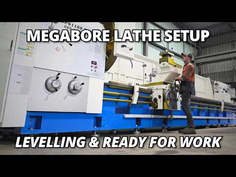 Levelling the Monster Lathe Ready for Work | Megabore Lathe Setup thumbnail