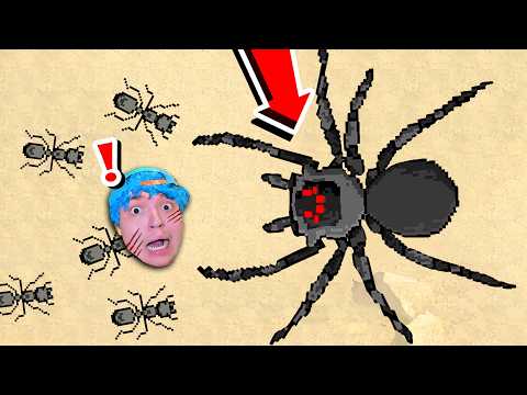SOCORRO! UMA ARANHA GIGANTE INVADIU MEU FORMIGUEIRO!! ?️ (Pocket Ants) thumbnail