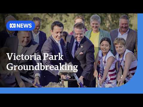 Police move on protesters at 2032 Games stadium site | ABC NEWS thumbnail