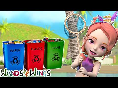 Clean the Sea Song♻️| Mermaid Cleanup Adventure + Sailor Went To Sea Sea | Kids Song | Wands & Wings thumbnail