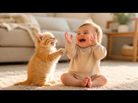 Baby and  Cat Have the Funniest Conversation ??? thumbnail