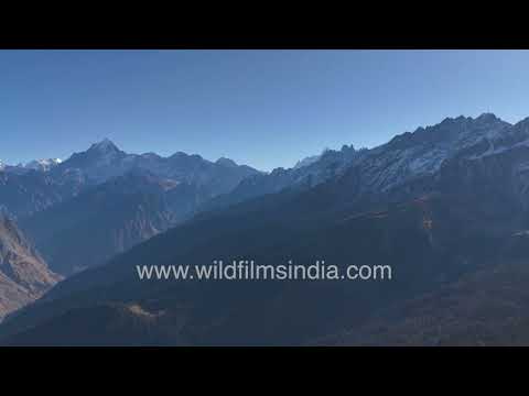 Rugged forested valleys beneath the Garhwal Himalaya thumbnail