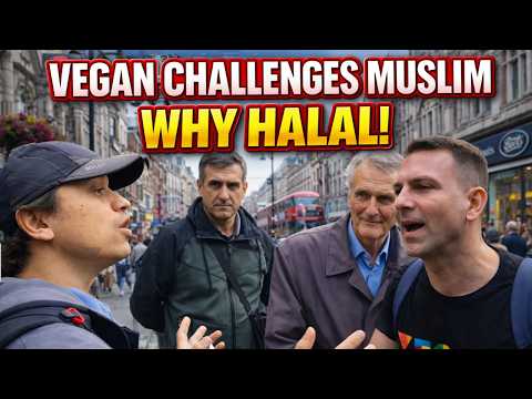 Vegan asks Muslim Why Halal!? Mansur Vs Vegans | Speakers Corner | Hyde Park thumbnail