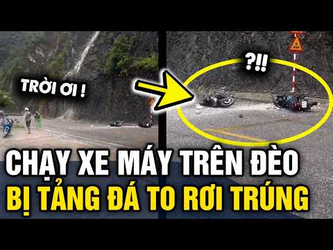 Thót tim KHOẢNH KHẮC ĐÁ RƠI từ đỉnh núi TRÚNG NGƯỜI ĐI ĐƯỜNG tại đèo Thung Khe Phú Thọ | Tin 3 Phút thumbnail