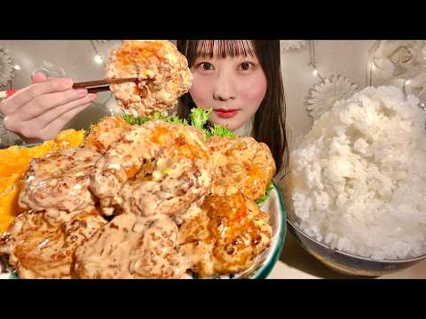ASMR Giant Chili Mayo Shrimp【Mukbang/ Eating Sounds】【English subtitles】 thumbnail