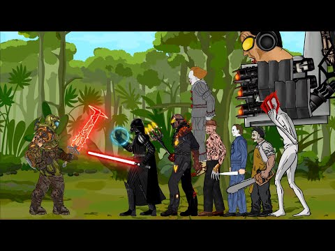 Doom Slayer vs Jason Voorhees, Freddy Krueger, Pennywise, Darth Vader, SCP 096, Skibidi G man. thumbnail