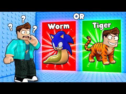 WOULD U RATHER EVOLVE IN A TIGER OR A WORM IN ROBLOX !! thumbnail