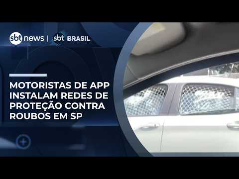 “Gangue do quebra vidro”: Motoristas de app instalam proteção contra roubos em SP | #SBTBrasil thumbnail