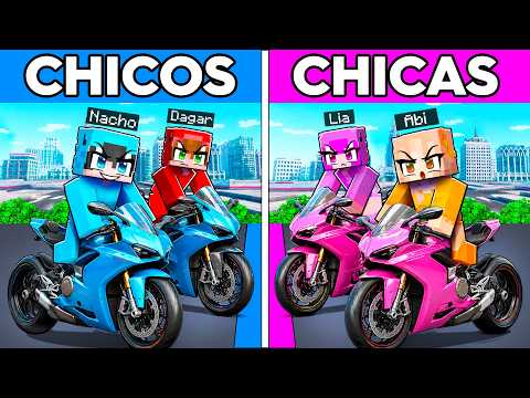 CHICOS vs CHICAS: Batalla de MOTOS en Minecraft thumbnail