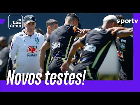 ANCELOTTI FAZ NOVOS TESTES NA EQUIPE TITULAR DA SELEÇÃO BRASILEIRA | TÁ NA ÁREA | sportv thumbnail