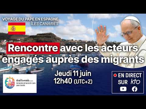 #LéonXIV rencontre les acteurs engagés auprès des migrants au port d'Arguineguín #PapeenEspagne thumbnail