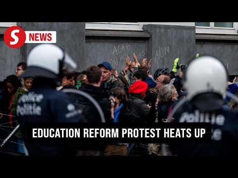 Tensions break out at Brussels protest against education reforms thumbnail