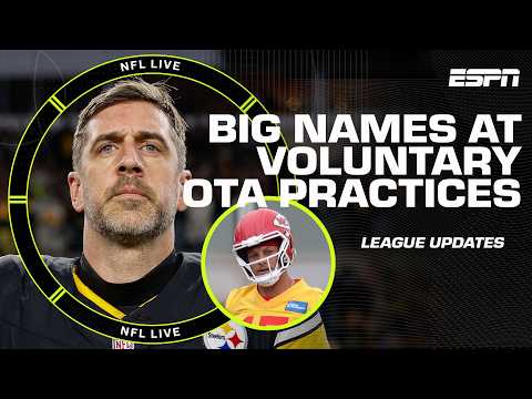Patrick Mahomes & Aaron Rodgers UPDATES from OTAs 🍿 | NFL Live thumbnail