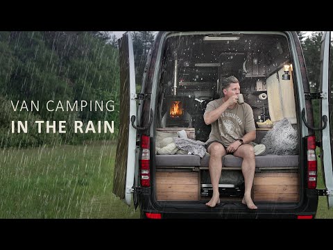 I travelled 15,000km to Experience THIS RAINY Van Life in UK | Cabin Van with Fireplace & Cozy ASMR thumbnail