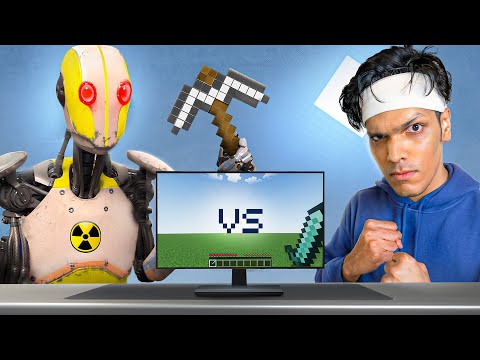 Robot VS Human Minecraft Challenge ? thumbnail