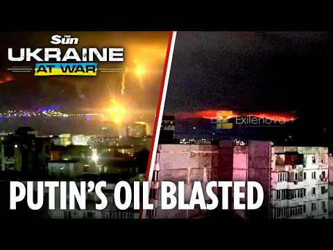 Ukraine's massive drone strike on Russia’s Novorossiysk causes oil terminal to erupt in flames thumbnail