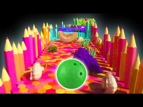 🌈🎳 Learn Colors Shapes Fruits with Kinetic Sand and Bowling Ball Space Adventure 🍎🔺✨ thumbnail
