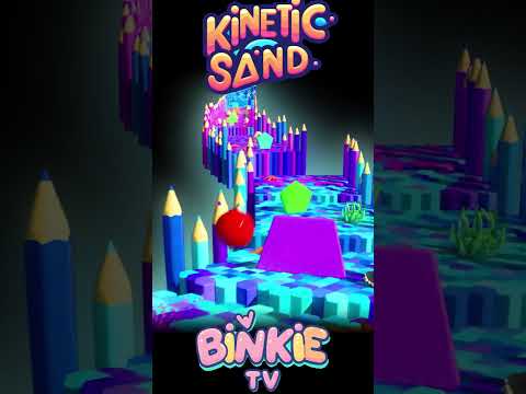 ⭐🔷 Bowling Ball Crushes Kinetic Sand Shapes Colorful Race Fun | Binkie TV thumbnail