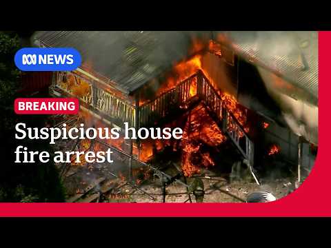 Man arrested after house destroyed by fire at Clontarf, Brisbane | ABC NEWS thumbnail
