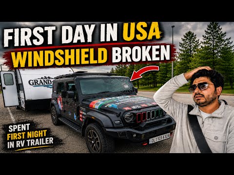 Thar's Windshield Got Broken 😭 USA Enter Karte Hi Problems Shuru 😡| Ep:82 | Road Trip To America 🇺🇸 thumbnail
