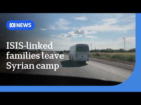 Convoy of ISIS-linked families departs Syrian refugee camp for Australia | ABC NEWS thumbnail