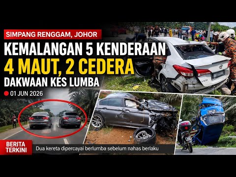 DAHSYAT NAHAS 5 KENDERAAN DI SIMPANG RENGGAM:🔴 DAKWAAN KES LUMBA KERETA CETUS PERHATIAN thumbnail