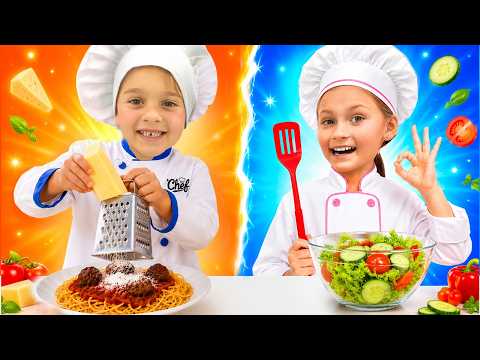 Alice and Friends playing in cafe - Funny story with cooking toys thumbnail