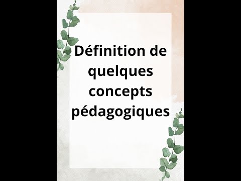 Définition de quelques concepts pédagogiques thumbnail