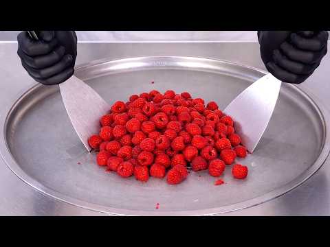 Raspberry - Ice Cream Rolls | ASMR thumbnail