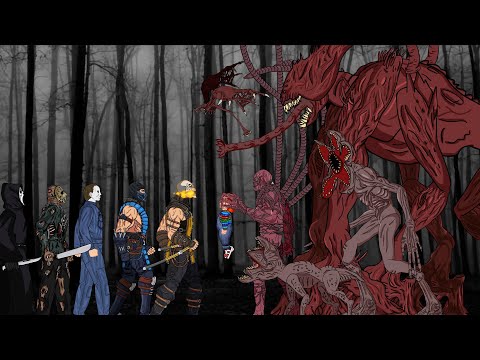 Sub-Zero, Scorpion , Jason Voorhees Team Vs Stranger Things Monter. Drawing Cartoon 2. thumbnail