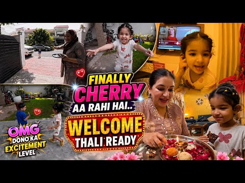 FINALLY CHERRY AA RAHI HAI … WELCOME THALI READY … OMG DONO BACHON KI EXCITEMENT LEVEL ❤️🧿 thumbnail