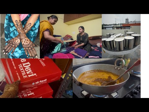 Puberty function Mandabam Pogura Busy Day 🏵️ Function Packing Vlog|Our saree collection for function thumbnail