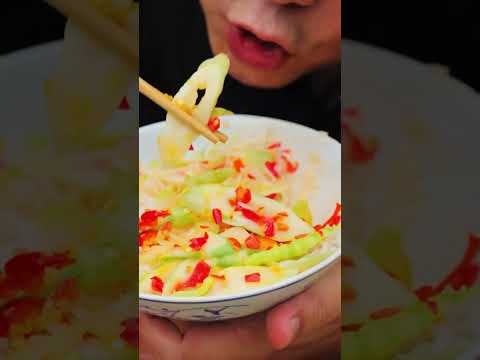 Let me show you various ways to eat spicy green bamboo shoots. #mukbang #food thumbnail