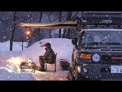 🇯🇵 SOLO CAMPING in dreamy SNOW, First time in Japan [ Cosy Relaxing ASMR ] thumbnail
