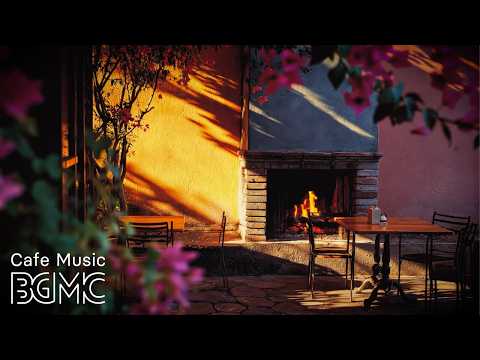 Bougainvillea Sunset Cafe Music ☕ Outdoor Hearth Cafe Jazz — Slow Bossa Nova for Spring Work & Focus thumbnail