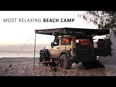 Most Relaxing SOLO Beach Camping on Moreton Island || Australian Christmas Time, Waves ASMR thumbnail