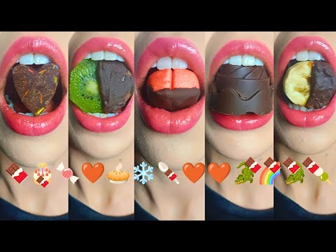 ASMR Eating 🍫 90% Chocolate Foods 🍩🍪 | Satisfying Crunchy Sounds & Emoji Food thumbnail