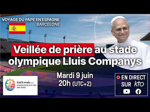 Veillée de prière avec le pape #LéonXIV au stade olympique Lluis Companys à Barcelone #PapeEnEspagne thumbnail