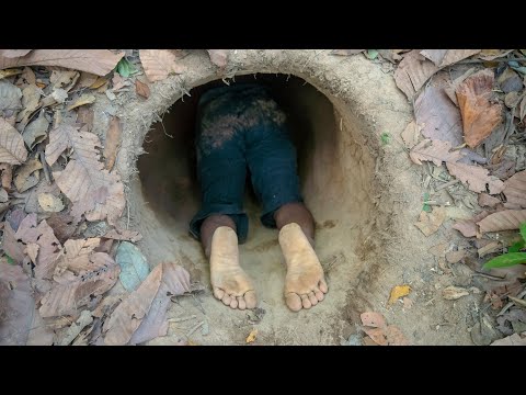 Building The Most Secret Underground Bamboo Villa by Ancient Skills thumbnail